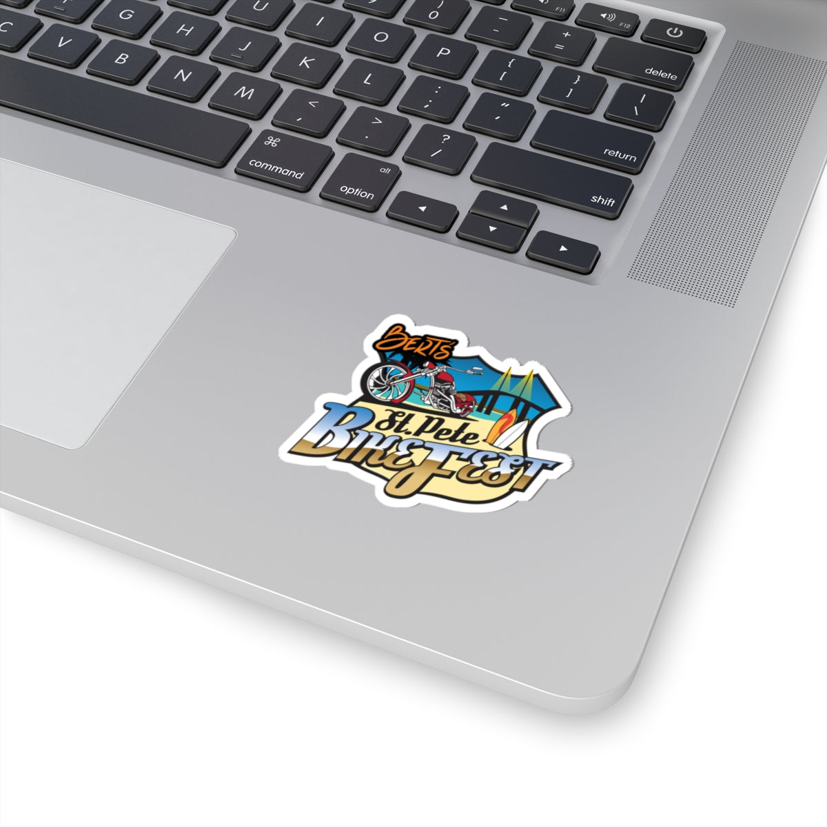 St Pete Bike Fest Biker Lifestyle Kiss-Cut Stickers - Motorcycle, Surfing, Travel Decor, Gifts for Riders, Personalized Laptop Accessories