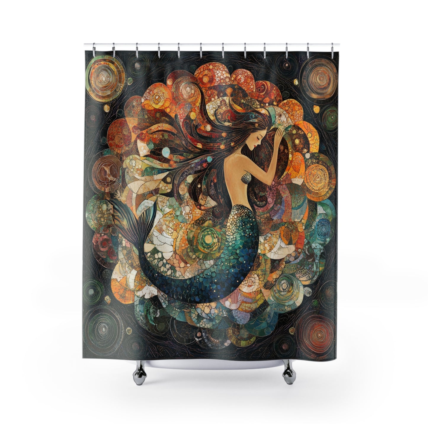 Enchanting Mermaid Shower Curtain - Boho Bathroom Decor, Ocean Theme Shower Accessories, Sea-Inspired Gift, Fantasy Home Decor