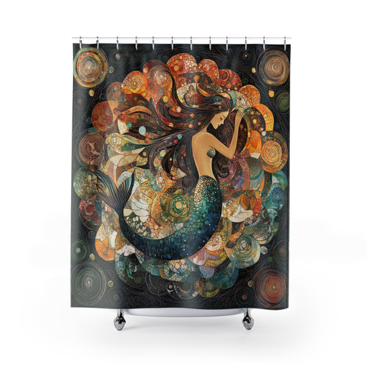 Enchanting Mermaid Shower Curtain - Boho Bathroom Decor, Ocean Theme Shower Accessories, Sea-Inspired Gift, Fantasy Home Decor