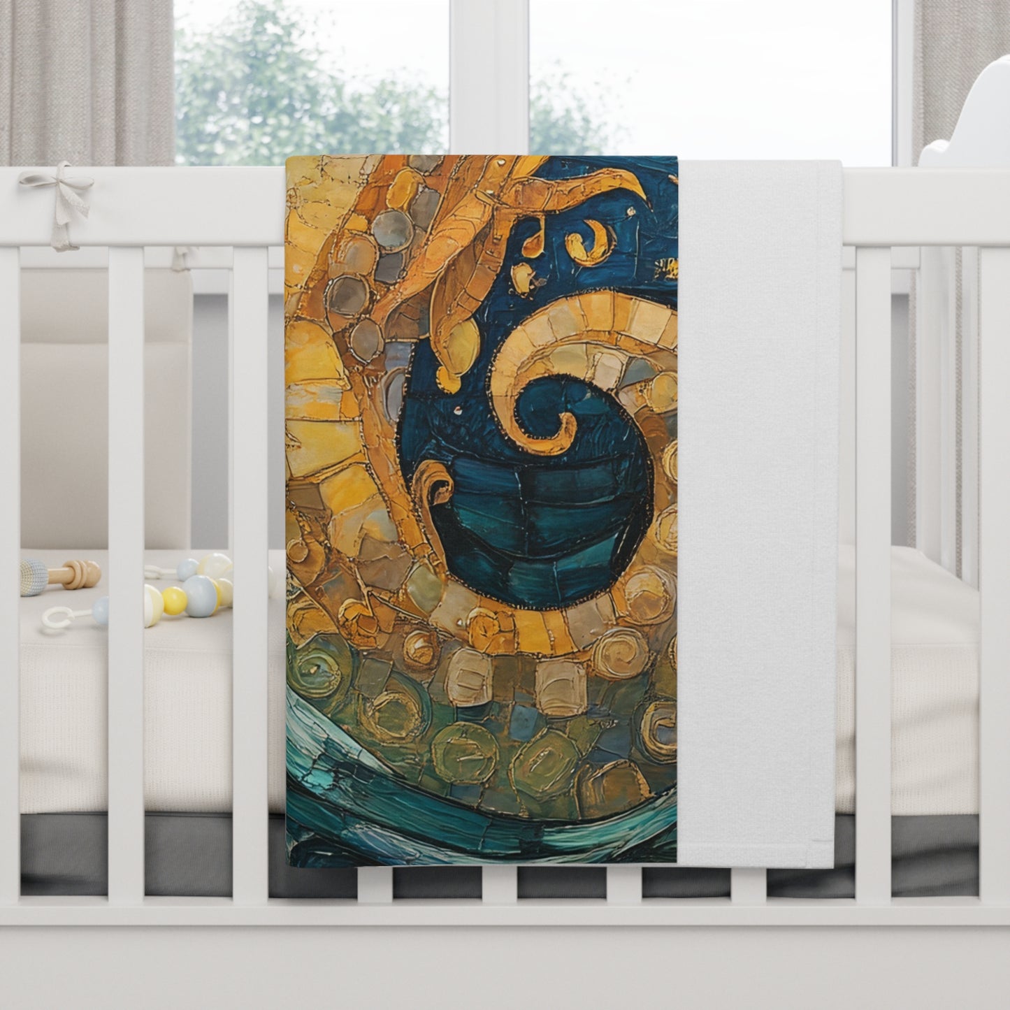 Whimsical Baby Seahorse Blanket - Cozy Fleece Nursery Decor, Gift for Baby Showers, Ocean Theme, Soft Bedding, Toddler Blanket