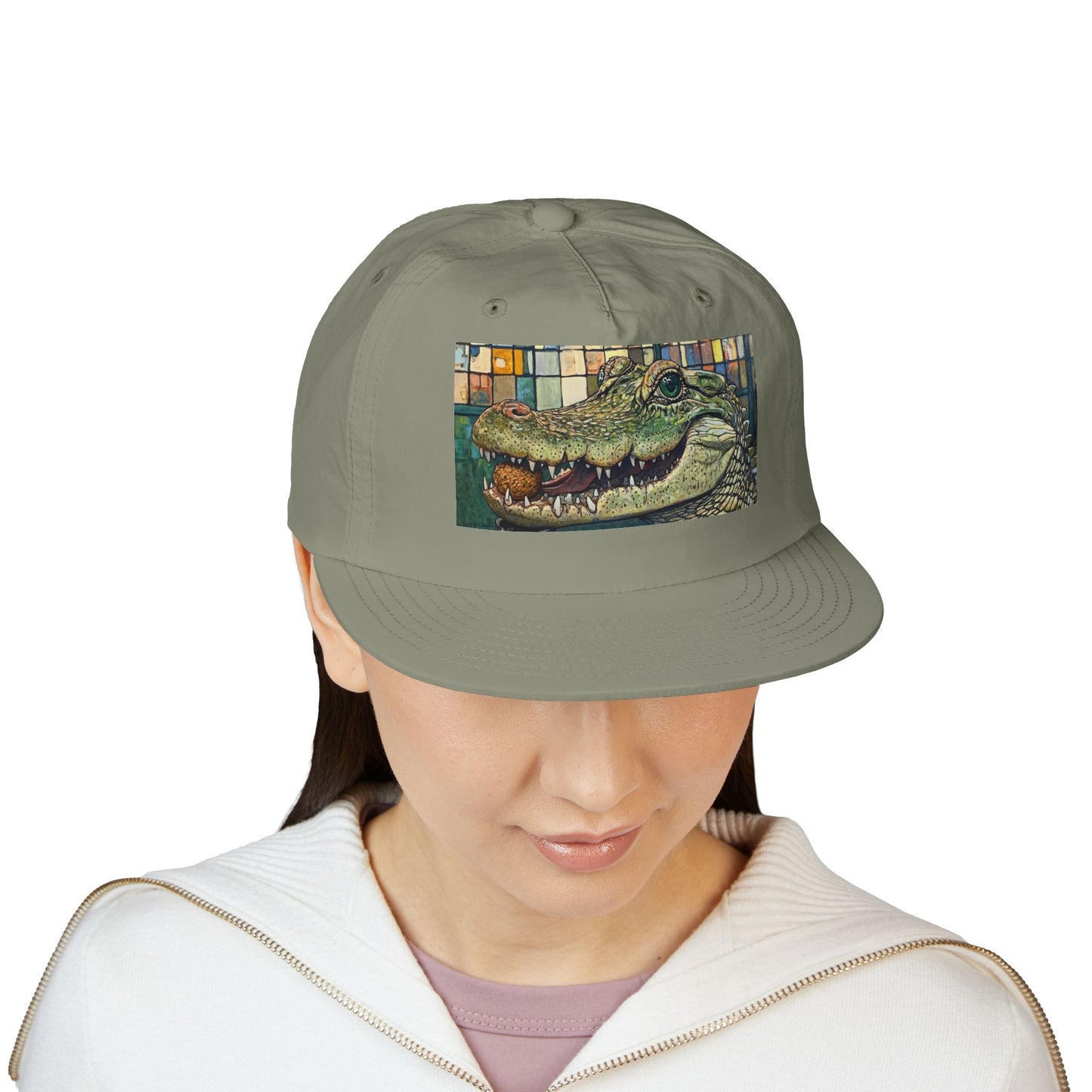 Alligator Bites Surf Cap, Beach Hat, Summer Accessory, Cute Gift, Outdoor Recreation, Unique Beach Style
