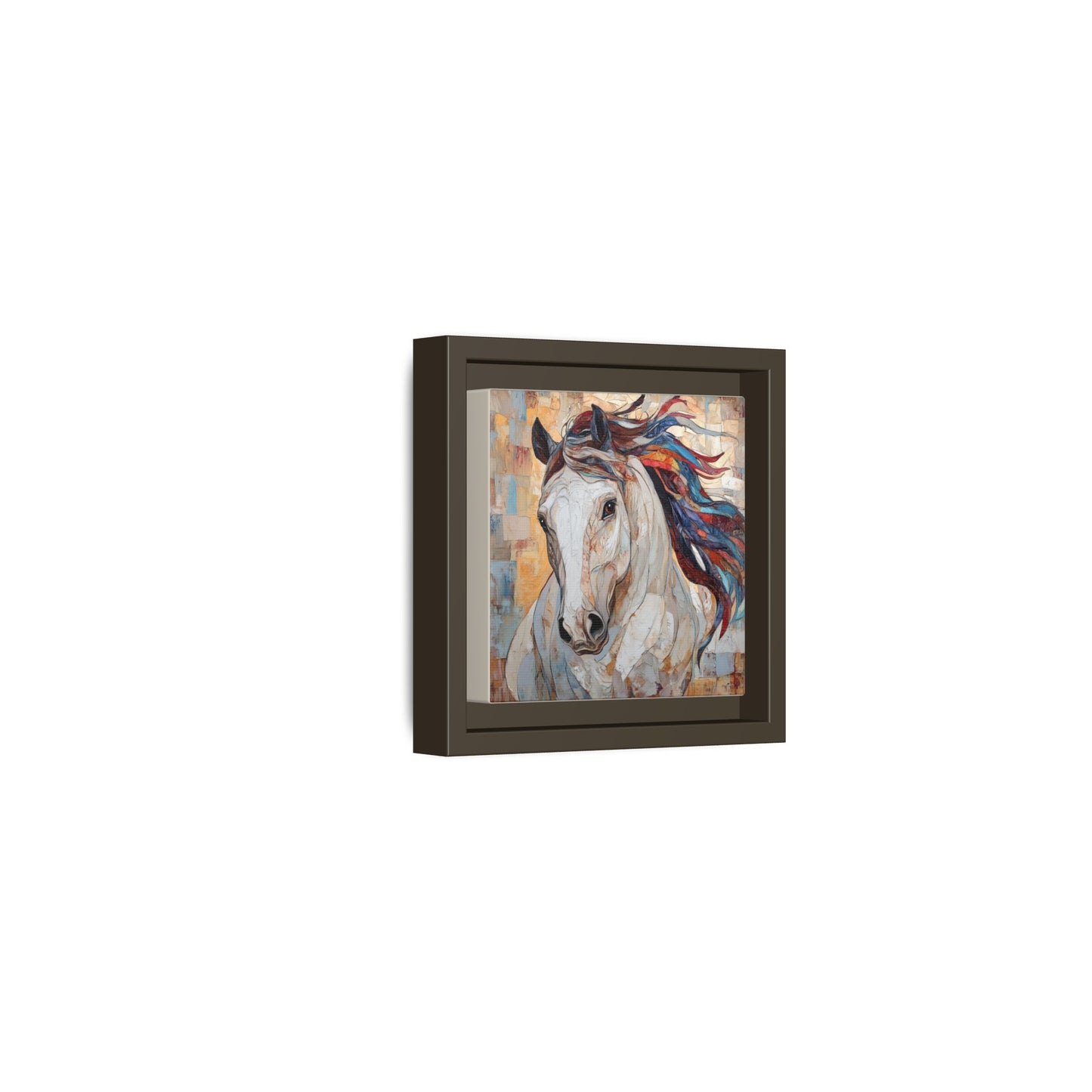 Colorful Mane Horse Matte Canvas Framed | Equine Wall Art