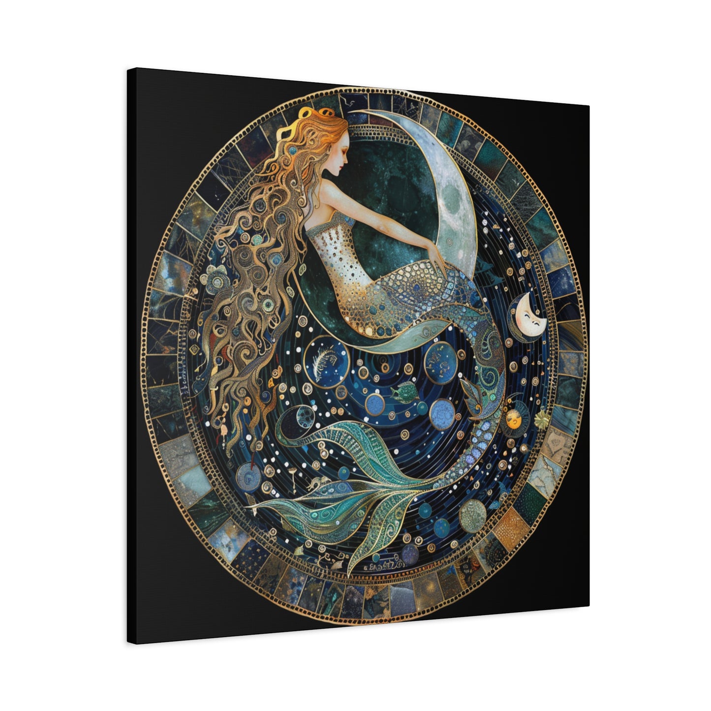 Mermaid Art Canvas Print, Nautical Home Decor, Ocean Lover's Gift, Fantasy Wall Art, Beach House Wall Hanging
