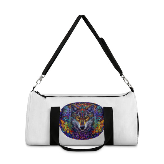 Colorful Wolf Design Duffel Bag | Travel Bag, Gym Bag, Weekend Getaway, Animal Lover Gift, Bohemian Style