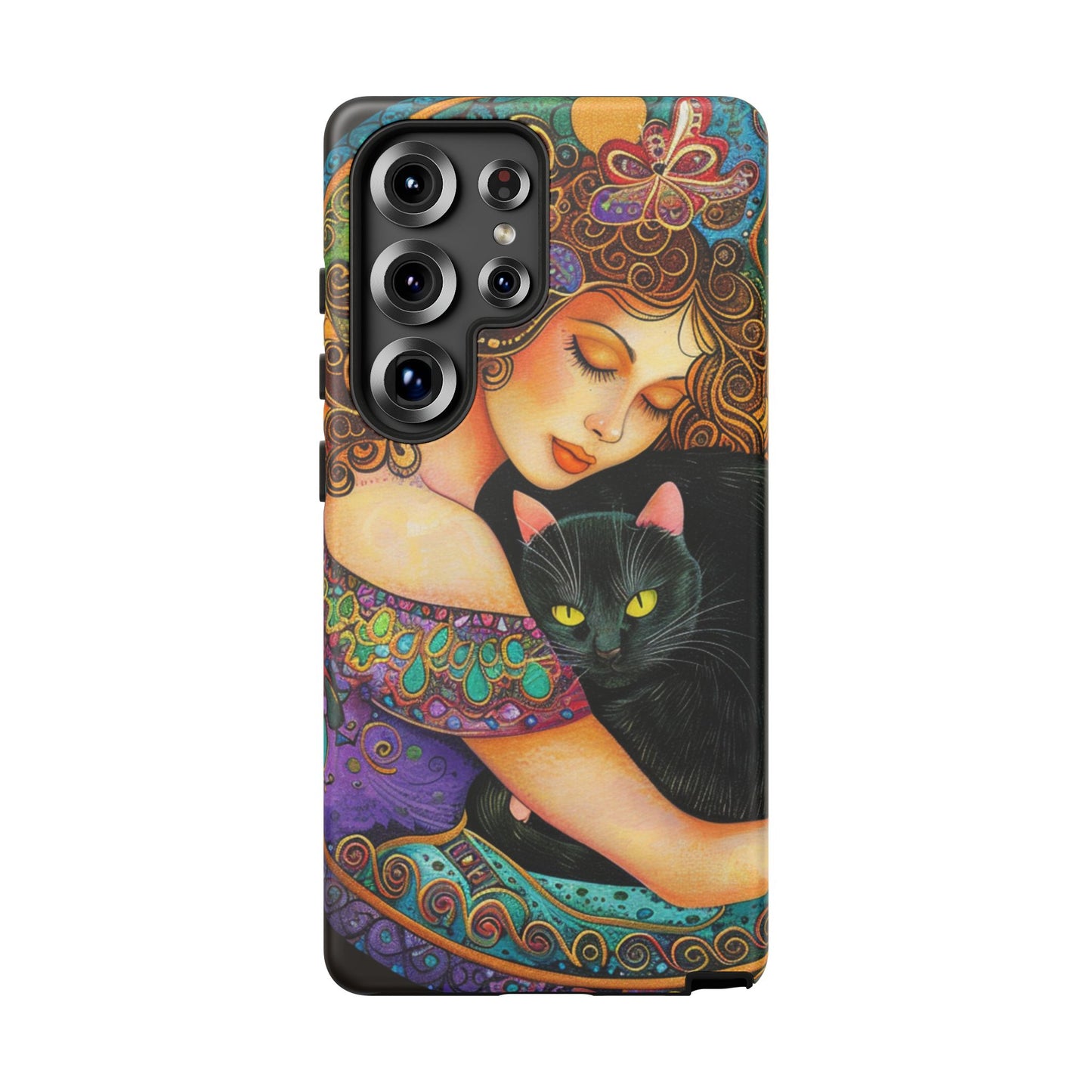 Colorful Cat Art Phone Case, Tough Phone Cover for Cat Lovers, Gift for Pet Owners, Artistic Mobile Case, Cute Cat Design