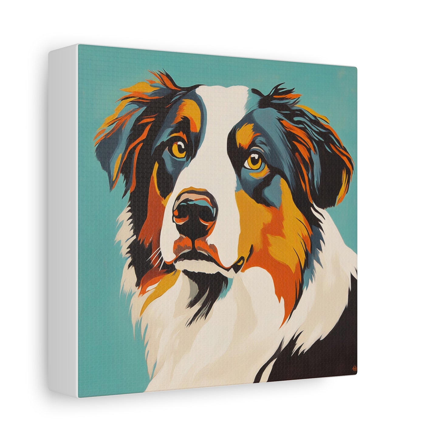 Mid Century Modern Aussie Canvas Wall Art, Home Decor, Pet Lover Gift, Dog Art, Animal Lover Decor