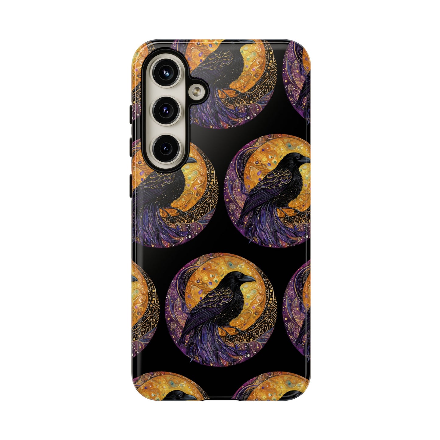 Raven Celestial Phone Case, Astrological Gift, Bird Lover Accessory, Tough Phone Cover, Gothic Aesthetic, Halloween Tech Decor