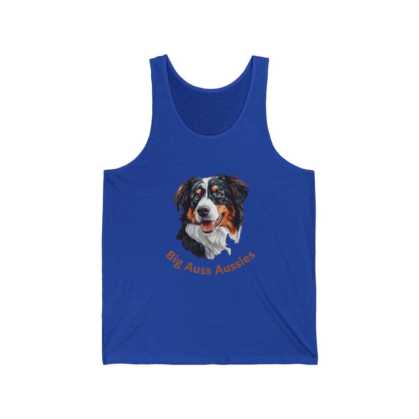 Big Auss Aussies  Unisex Jersey Tank Tri Color Australian Shepherd