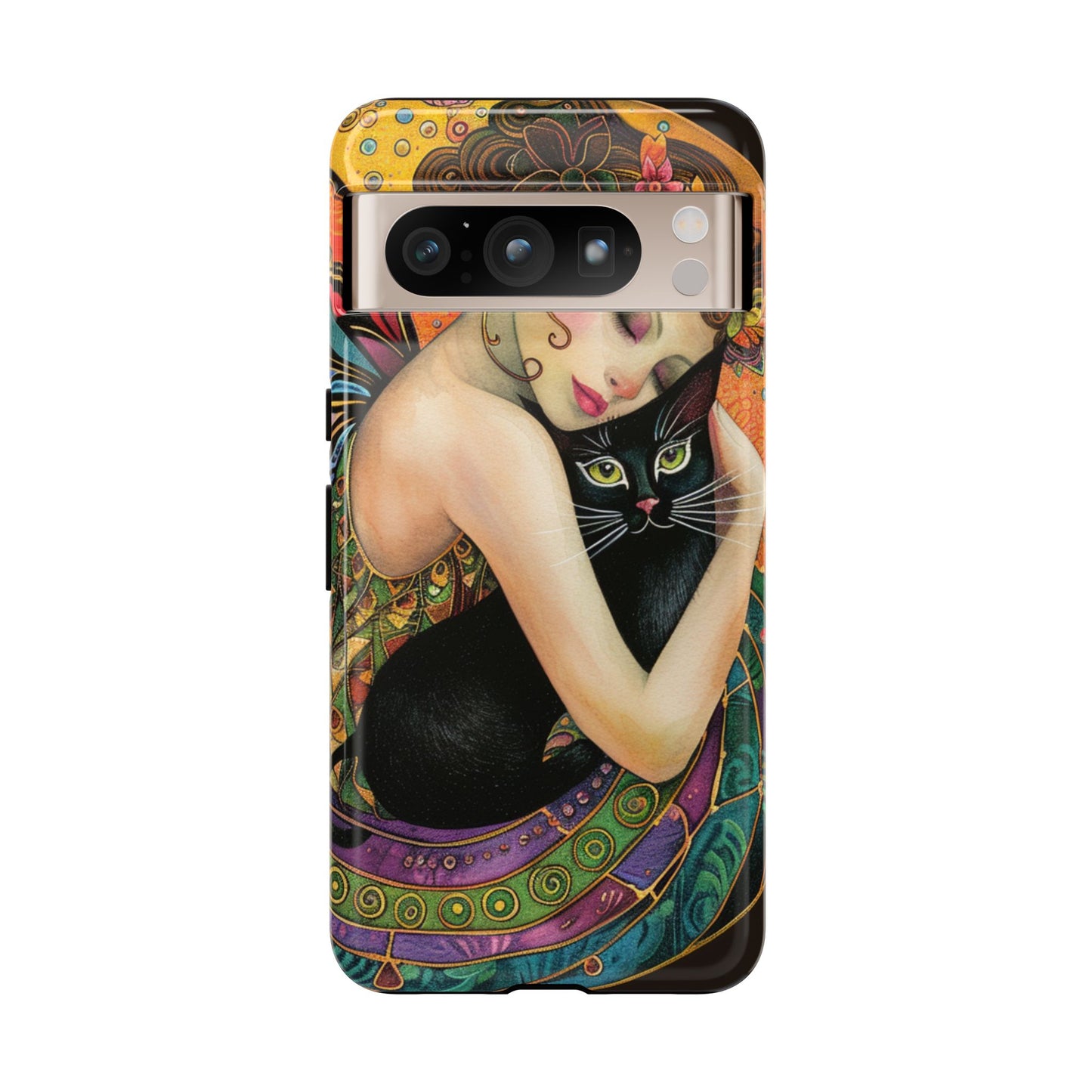 Colorful Art Phone Case with Cat and Fairy Design, Phone Cover Gift for Cat Lovers, Unique Floral Case, Magical Design, Vibrant Phone [...]