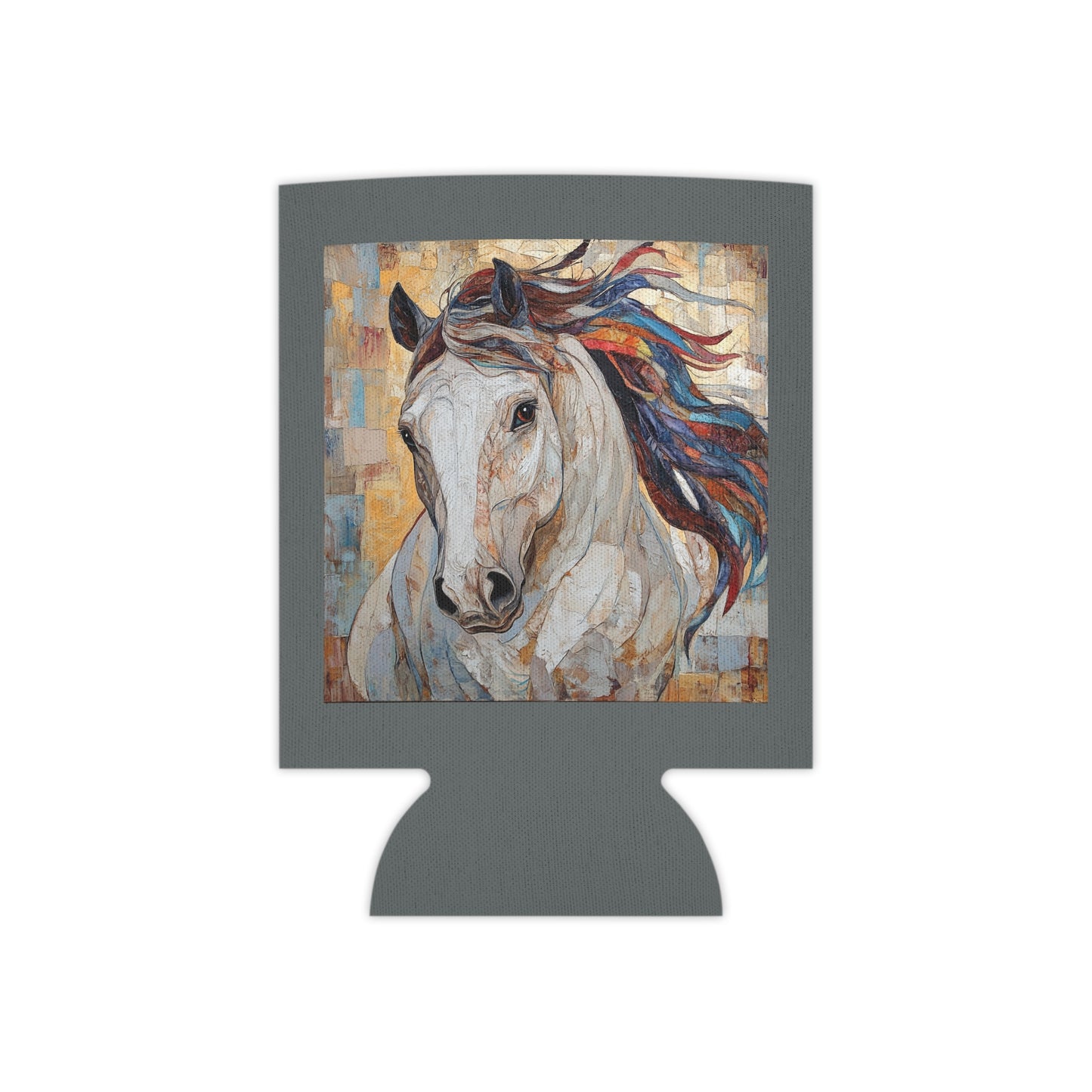 Beautiful Horse Art Can Cooler, Equestrian Gift, Horse Lover Accessory, Customized Beverage Holder, Rustic Home Bar Decor