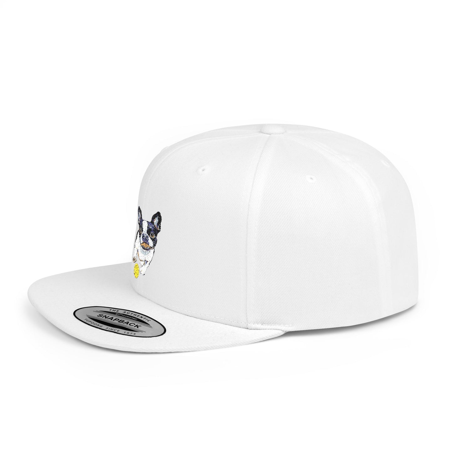 Picklball Boston Terrier Flat Bill Snapback Cap