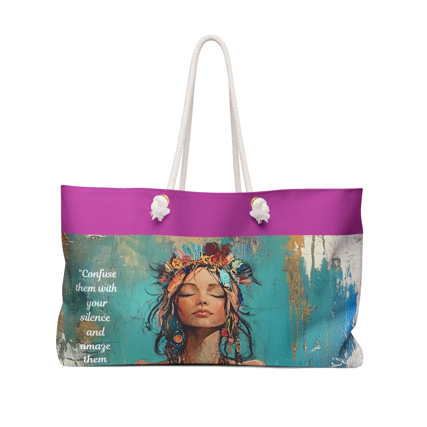 Boho Floral Goddess Bag  Colorful Abstract Art Travel Tote