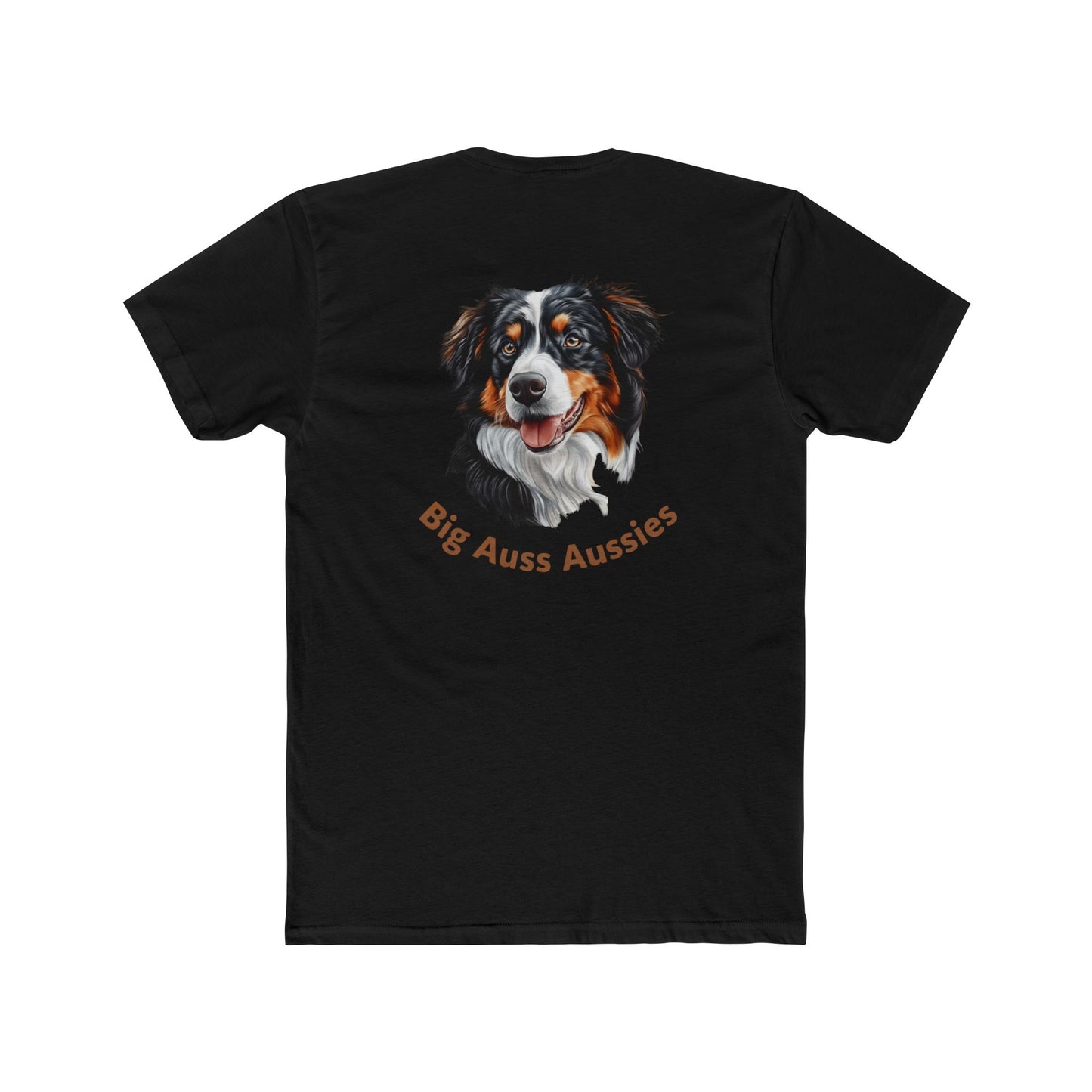 Big Auss Aussies Cotton Crew Tee for Australian Shepherd Lovers