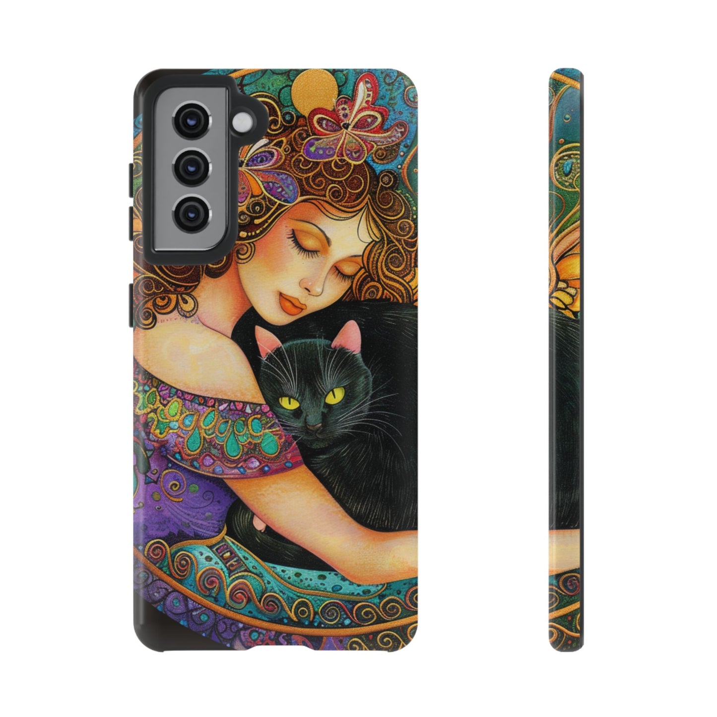 Colorful Cat Art Phone Case, Tough Phone Cover for Cat Lovers, Gift for Pet Owners, Artistic Mobile Case, Cute Cat Design