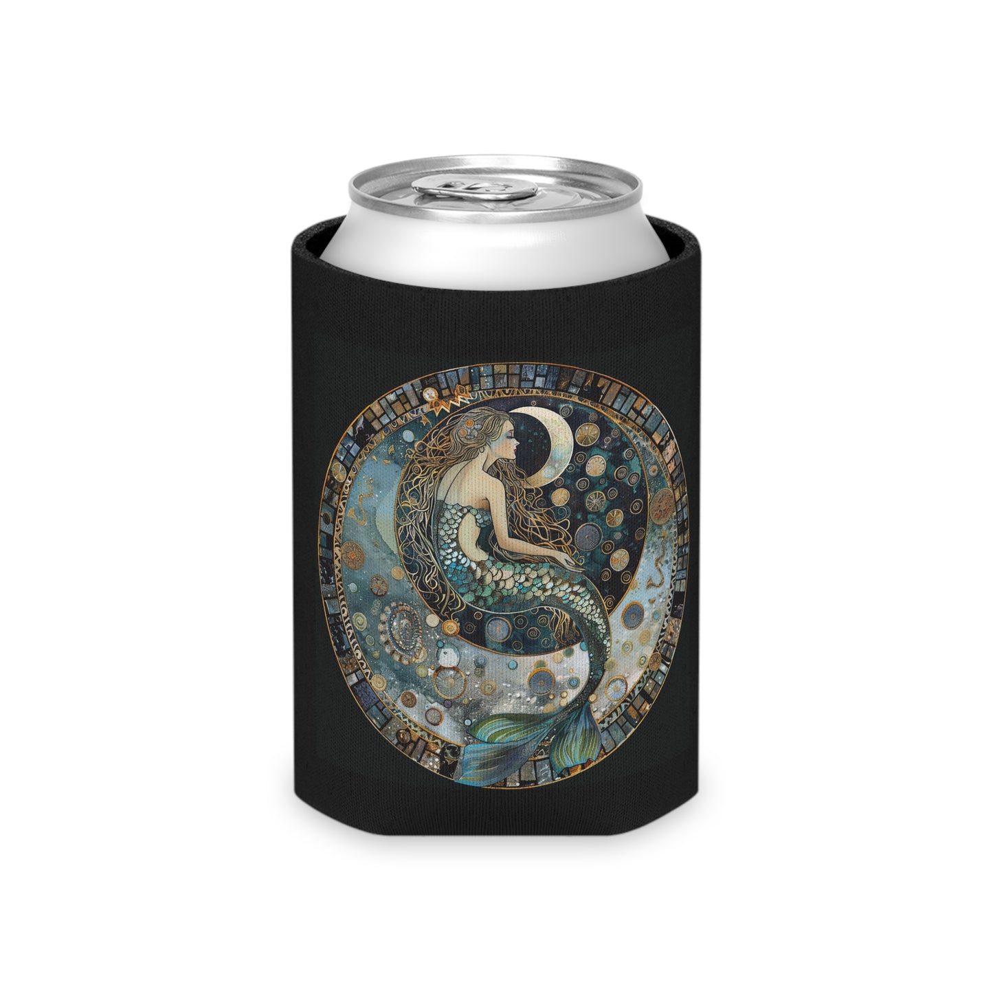 Celestial Mermaid Can Cooler - Perfect for Summer Parties, Beach Days, Poolside Relaxation, Gifts for Mermaid Lovers, Rustic Home Decor