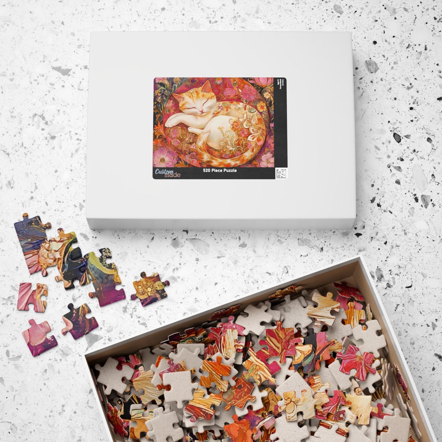 Art Nouveau Sleeping Floral Cat Puzzle | 252-1014 Piece Jigsaw