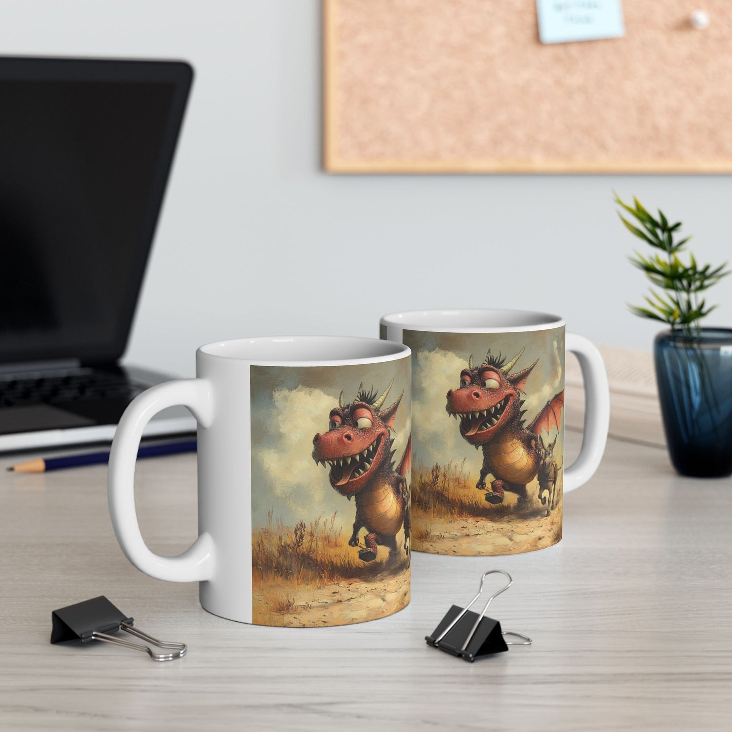 Dragon Ass Ceramic Mug - Whimsical Gift for Dragon Lovers, Unique Coffee Cup, Funny Tea Mug, Cute Dragon Artwork, Imaginary Creatures