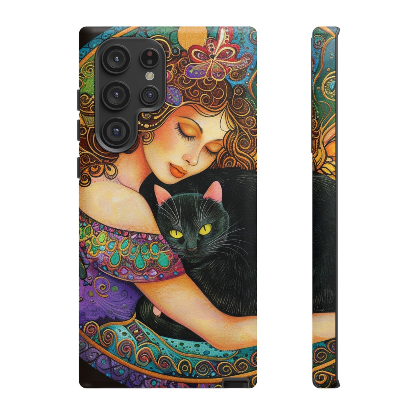 Colorful Cat Art Phone Case, Tough Phone Cover for Cat Lovers, Gift for Pet Owners, Artistic Mobile Case, Cute Cat Design