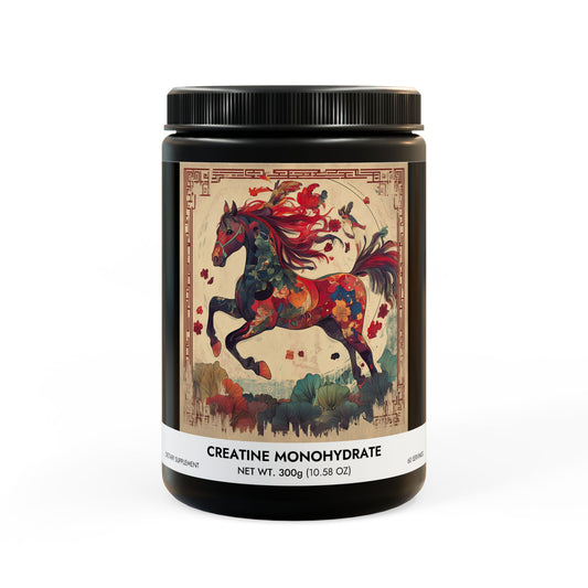 Creatine Monohydrate Supplement (300g, 10.58oz) Year of The Horse Illustration