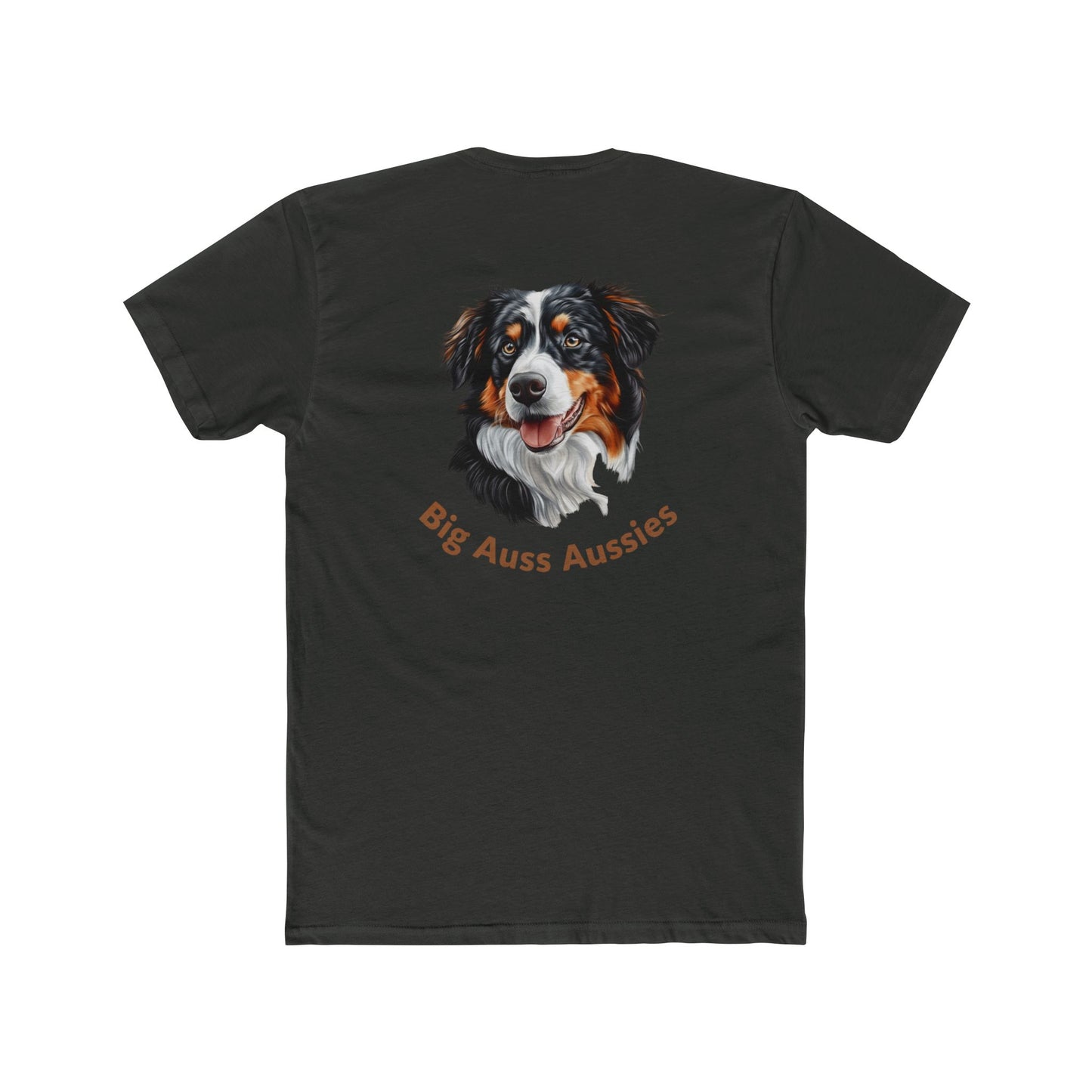 Big Auss Aussies Cotton Crew Tee for Australian Shepherd Lovers
