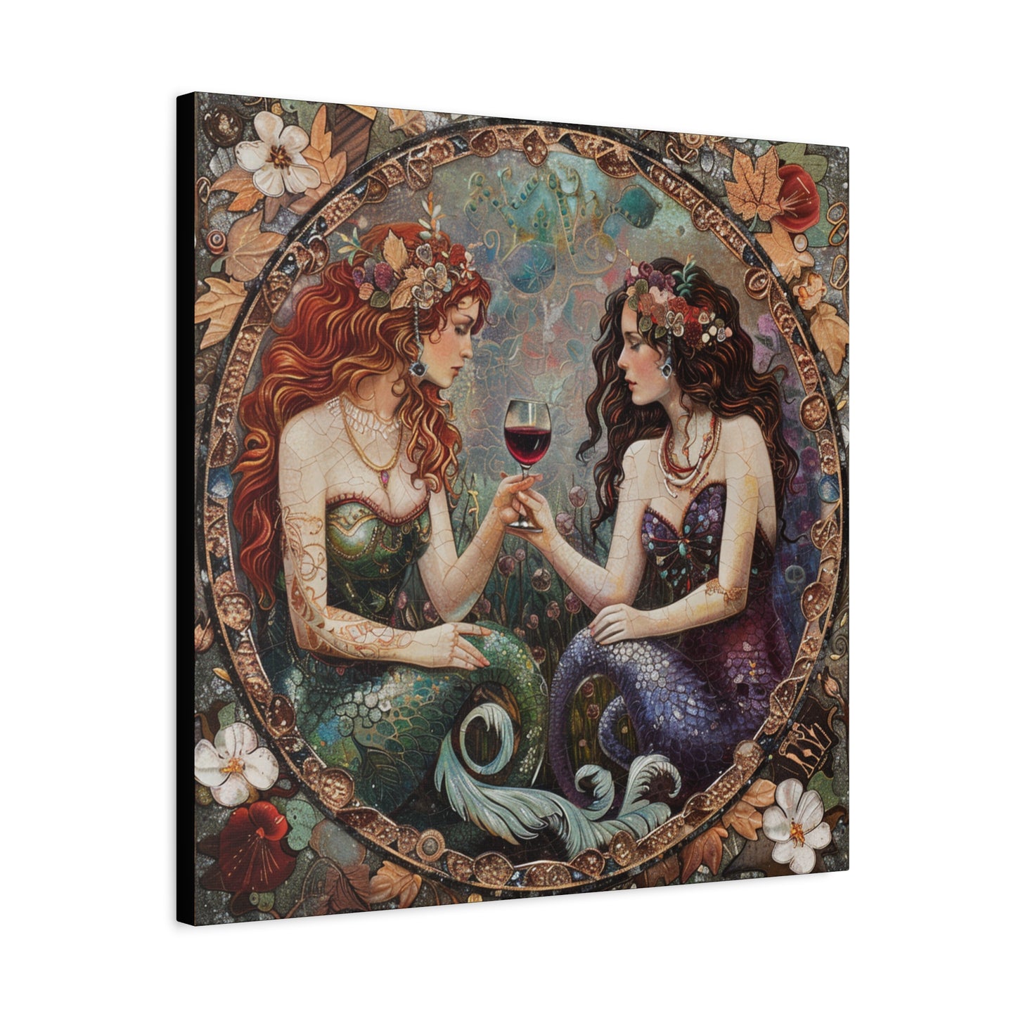 Mermaid in Paris Canvas Print, Mermaid Lovers, Mermaid Gift, Girlfriend Gift, Mermaid Canvas, Choose Your Size Canvas Options