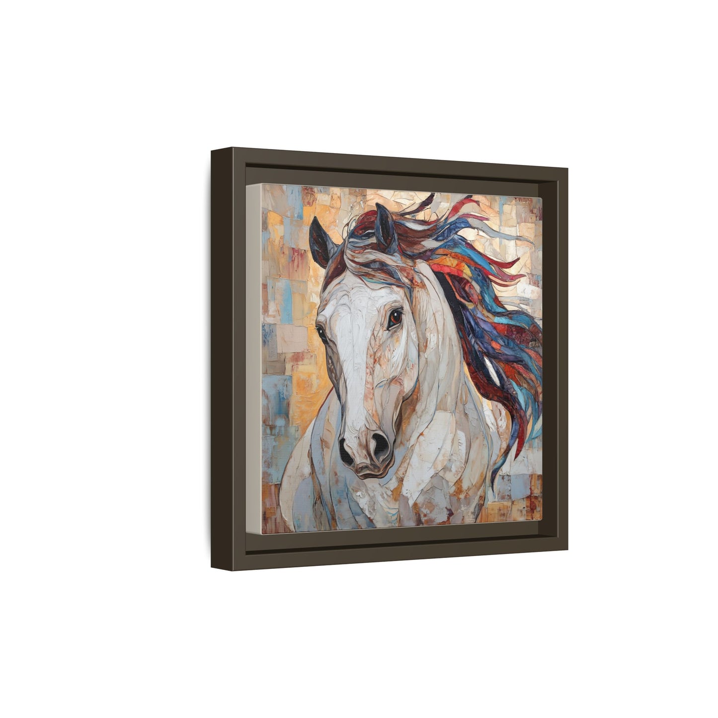 Colorful Mane Horse Matte Canvas Framed | Equine Wall Art