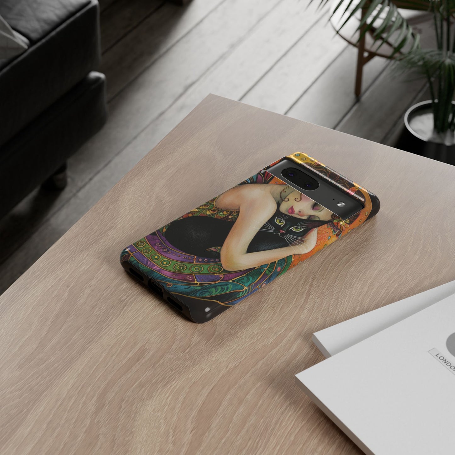 Colorful Art Phone Case with Cat and Fairy Design, Phone Cover Gift for Cat Lovers, Unique Floral Case, Magical Design, Vibrant Phone [...]