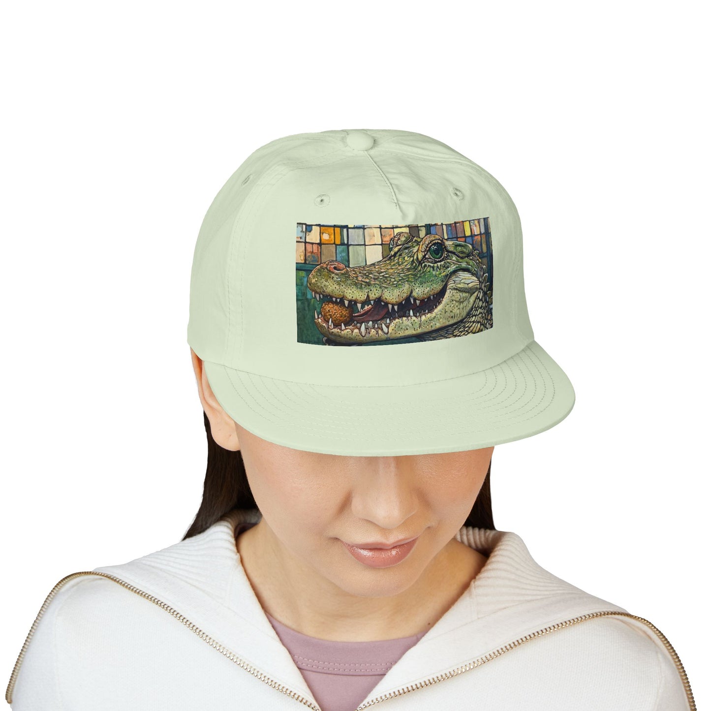 Alligator Bites Surf Cap, Beach Hat, Summer Accessory, Cute Gift, Outdoor Recreation, Unique Beach Style