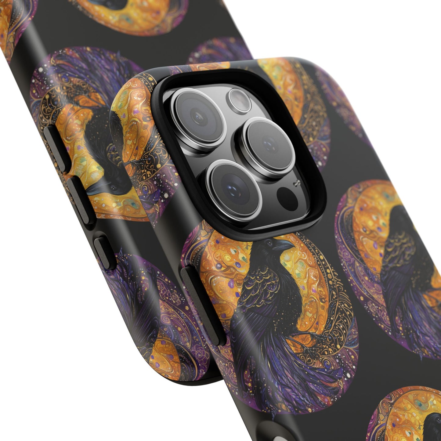 Raven Celestial Phone Case, Astrological Gift, Bird Lover Accessory, Tough Phone Cover, Gothic Aesthetic, Halloween Tech Decor