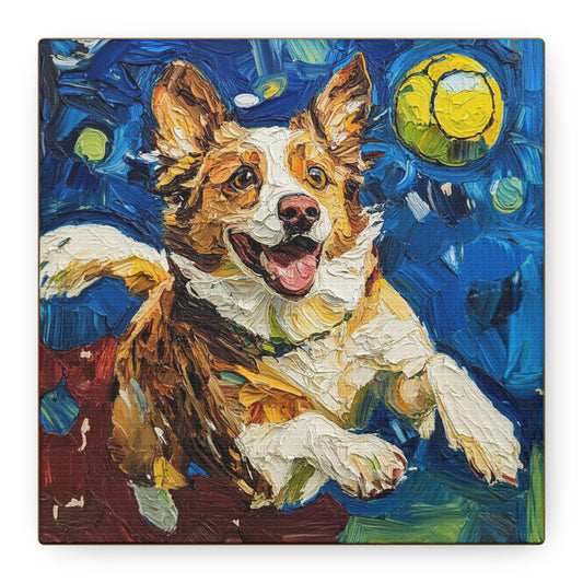 Aussie Canvas Print, Colorful Wall Art for Pet Lovers, Home Decor for Dog Owners, Gift for Dog Lovers, Animal Artwork
