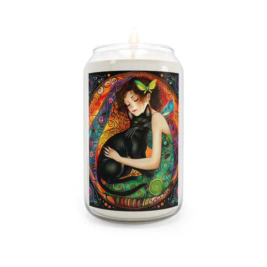 Whimsical Fairy Black Cat Lover Soy Candle