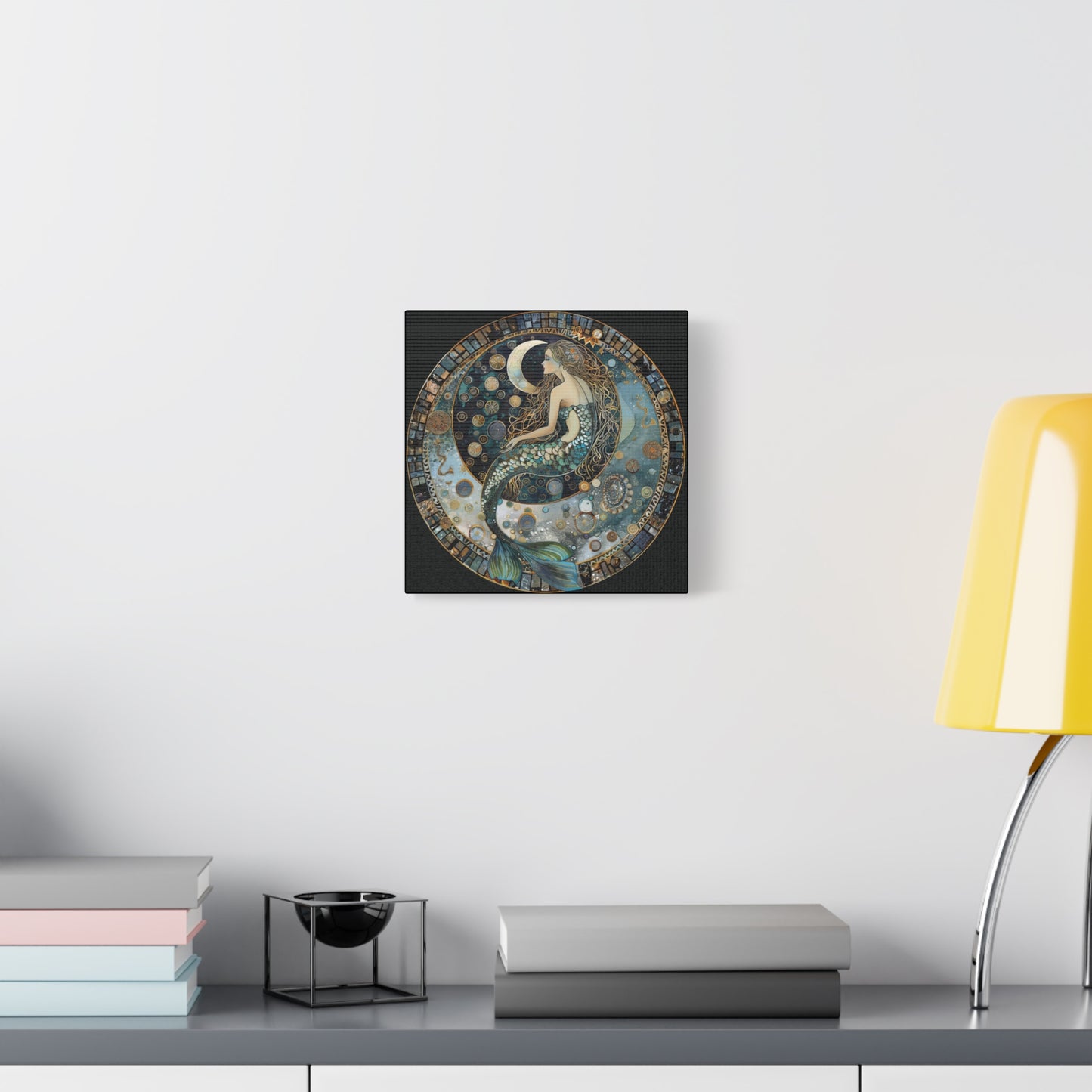 Mermaid Moon Canvas Art Print, Ocean Decor, Fantasy Artwork, Nautical Home Wall Art, Ethereal Gift for Sea Lovers