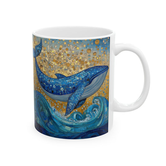 Ceramic Whale Art Mug | Ocean Lover Gift | 11oz & 15oz | Unique Whale Design | Coffee Cup for Nature Enthusiasts, Whale Decor, Sea Life