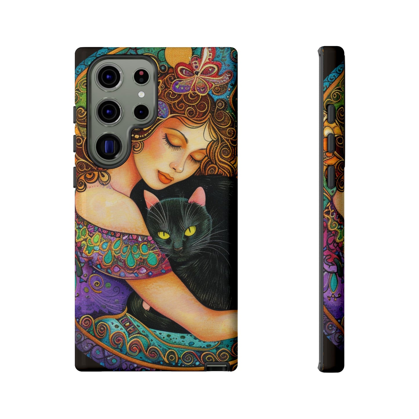 Colorful Cat Art Phone Case, Tough Phone Cover for Cat Lovers, Gift for Pet Owners, Artistic Mobile Case, Cute Cat Design