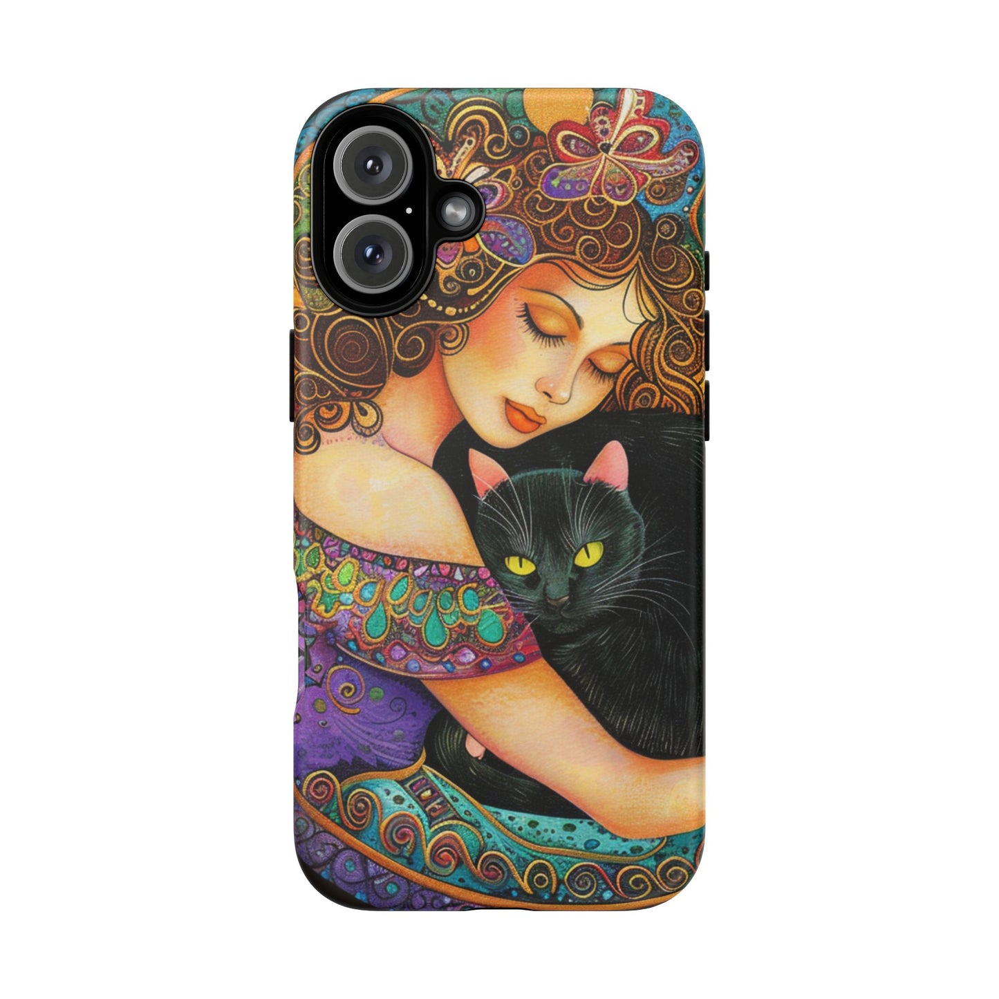 Colorful Cat Art Phone Case, Tough Phone Cover for Cat Lovers, Gift for Pet Owners, Artistic Mobile Case, Cute Cat Design