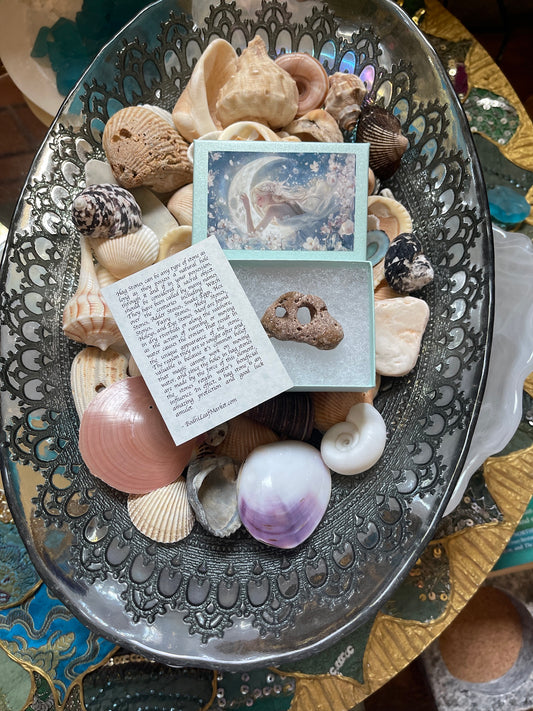 Beautiful Ocean Polished Beach Stone in Fairy Gift Box