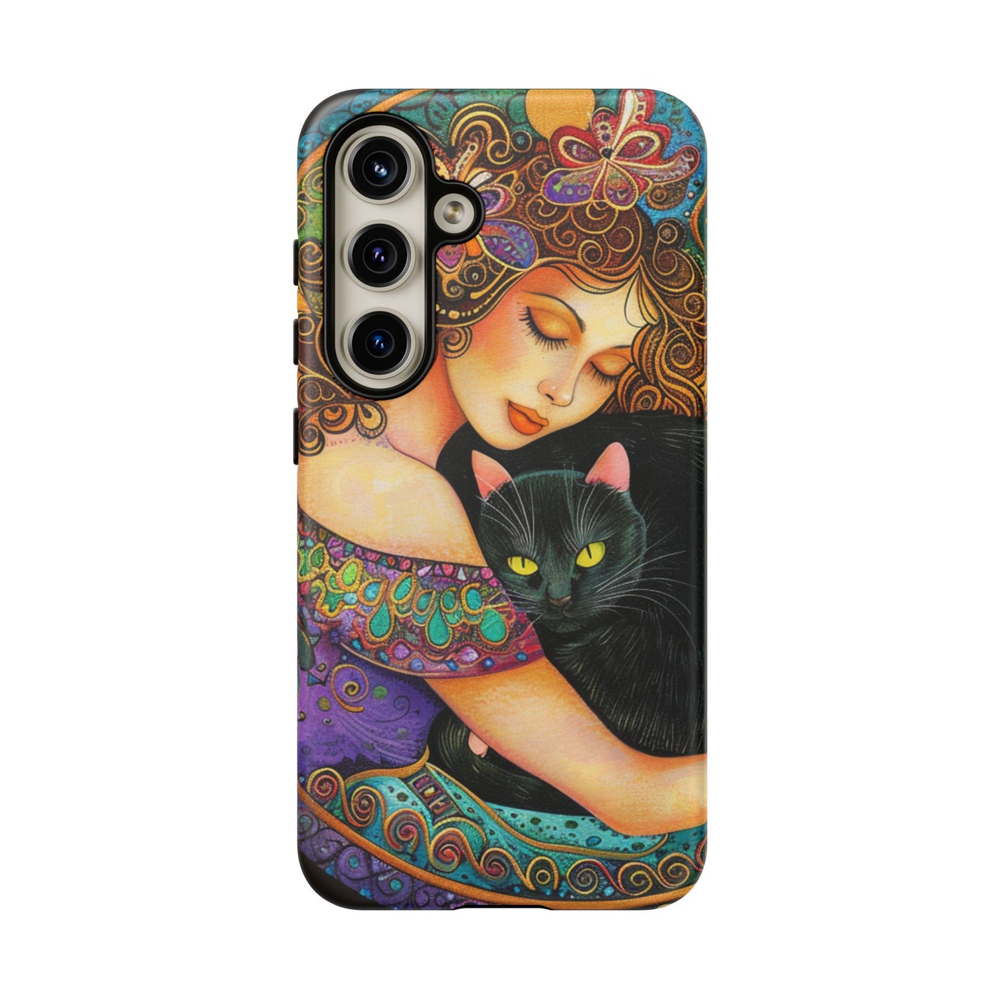 Colorful Cat Art Phone Case, Tough Phone Cover for Cat Lovers, Gift for Pet Owners, Artistic Mobile Case, Cute Cat Design
