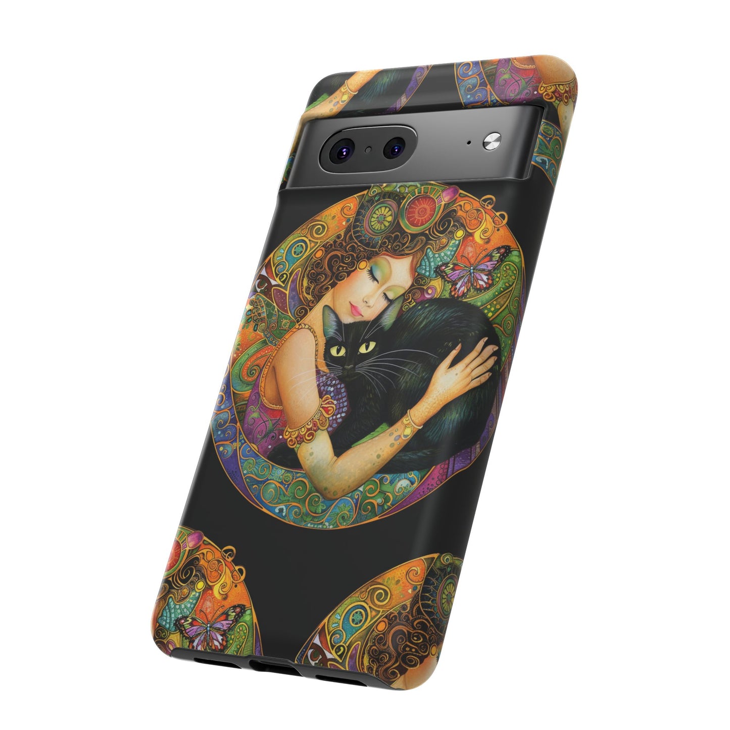 Tough Cases Phone Case, Colorful Protective Cover for Cat Lovers, Trendy Gift for Birthdays, Unique Art Phone Accessories