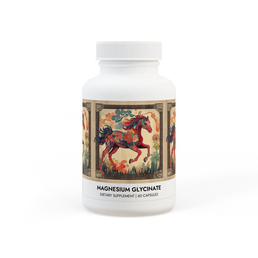 Magnesium Glycinate Supplement (60 Capsules) Year of The Fire Horse Illustration