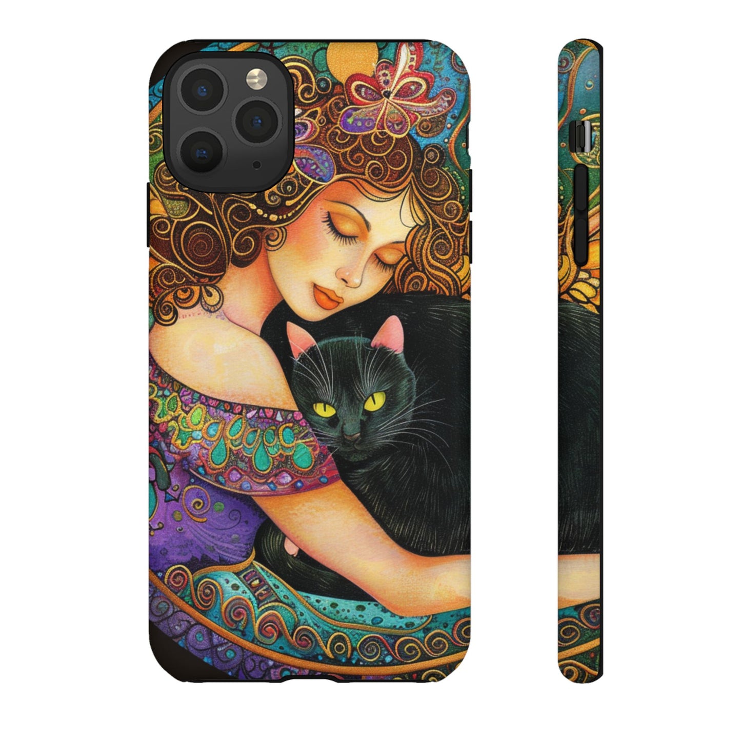 Colorful Cat Art Phone Case, Tough Phone Cover for Cat Lovers, Gift for Pet Owners, Artistic Mobile Case, Cute Cat Design