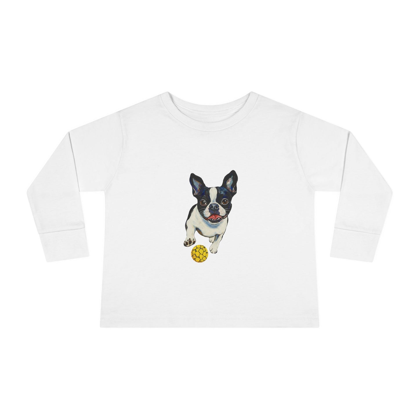 Boston Terrier Pickleball Toddler Long Sleeve Tee - Perfect for Playtime & Pet Lovers