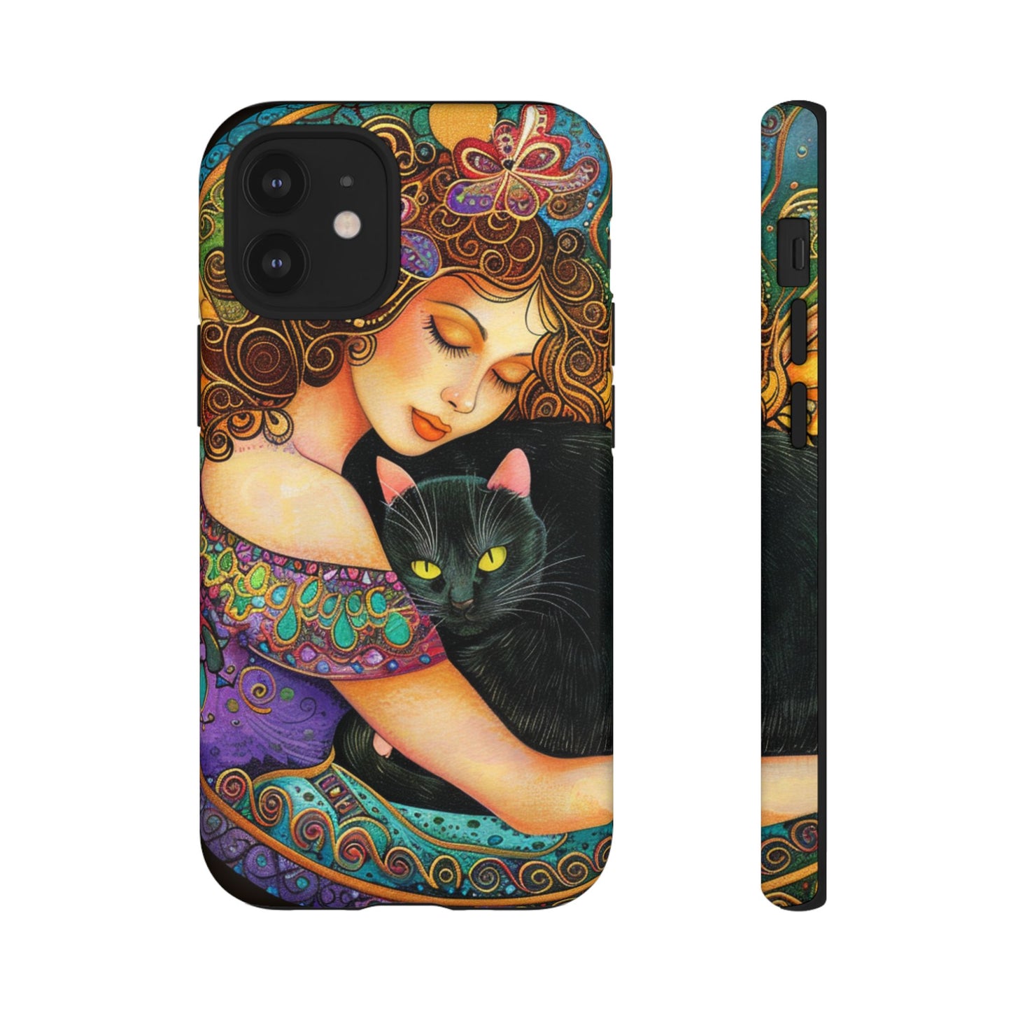 Colorful Cat Art Phone Case, Tough Phone Cover for Cat Lovers, Gift for Pet Owners, Artistic Mobile Case, Cute Cat Design