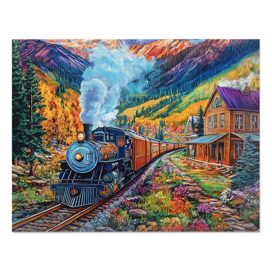 Vintage Steam Train Puzzle Tin | Scenic Colorado Mountain Railroad Jigsaw
