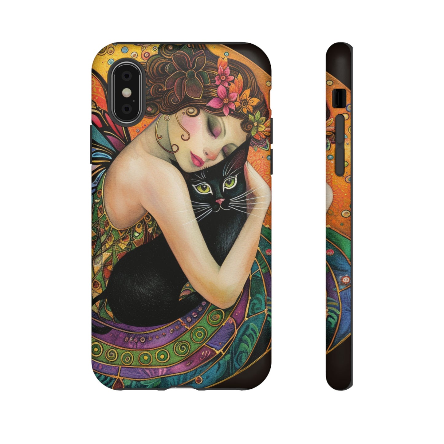 Colorful Art Phone Case with Cat and Fairy Design, Phone Cover Gift for Cat Lovers, Unique Floral Case, Magical Design, Vibrant Phone [...]