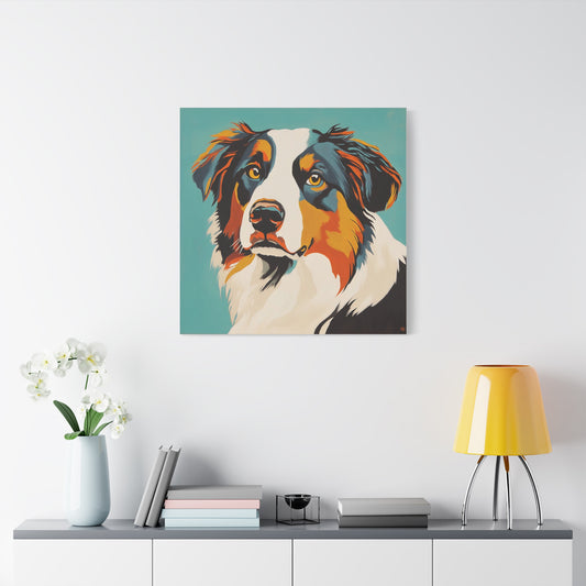 Mid Century Modern Aussie Canvas Wall Art, Home Decor, Pet Lover Gift, Dog Art, Animal Lover Decor