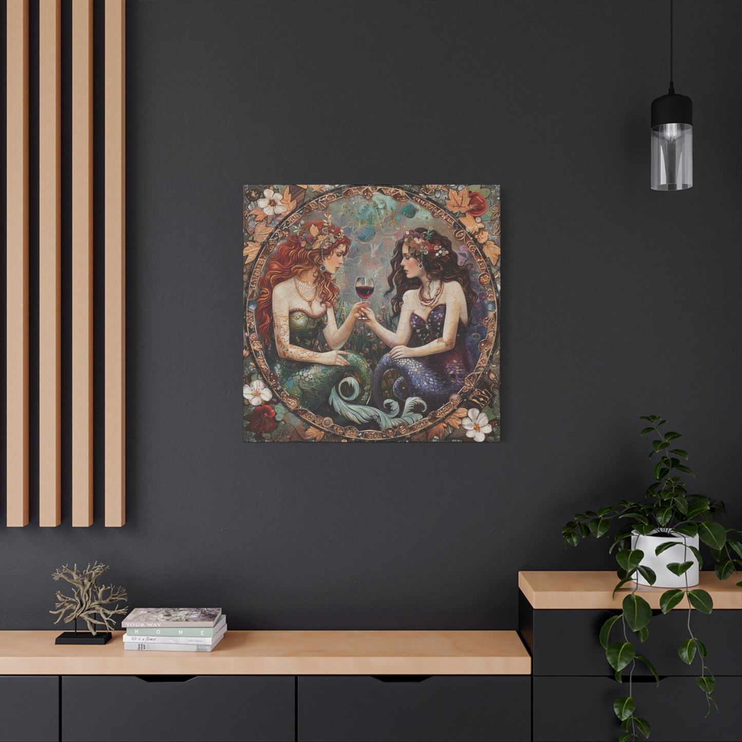 Mermaid in Paris Canvas Print, Mermaid Lovers, Mermaid Gift, Girlfriend Gift, Mermaid Canvas, Choose Your Size Canvas Options