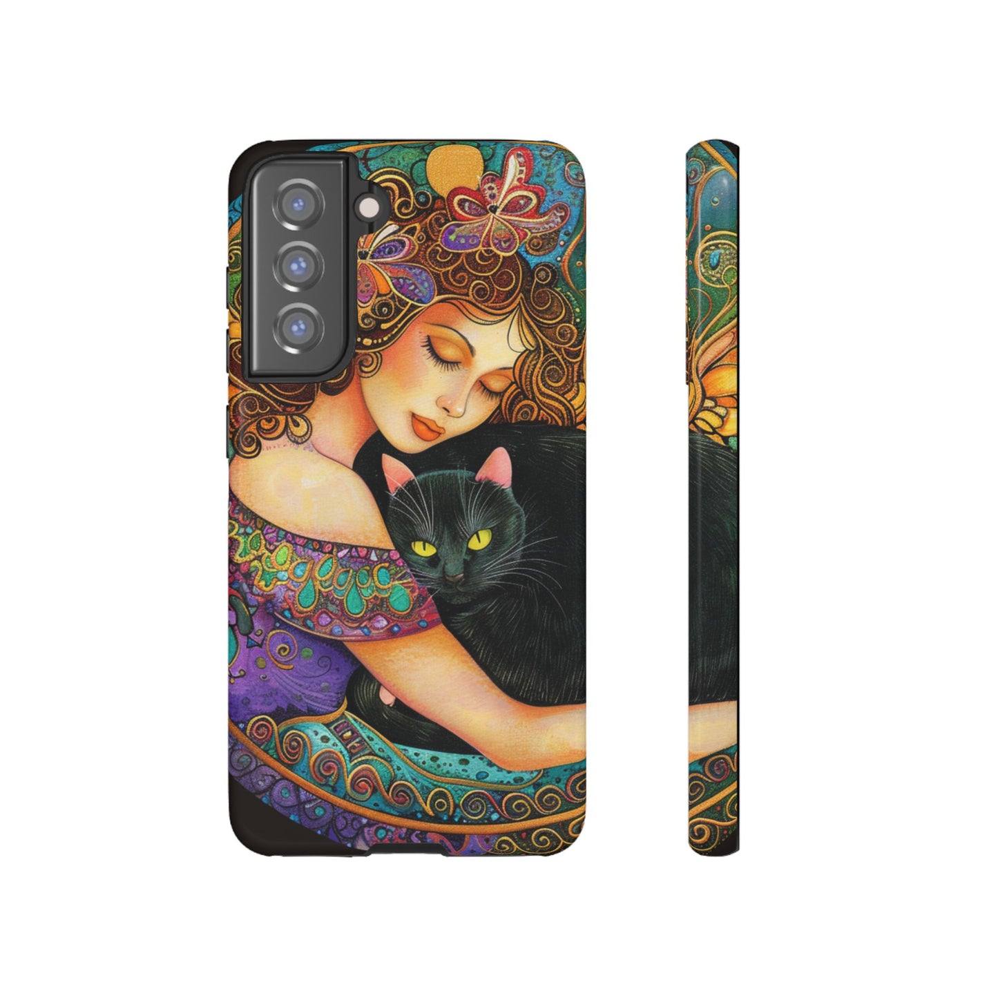 Colorful Cat Art Phone Case, Tough Phone Cover for Cat Lovers, Gift for Pet Owners, Artistic Mobile Case, Cute Cat Design