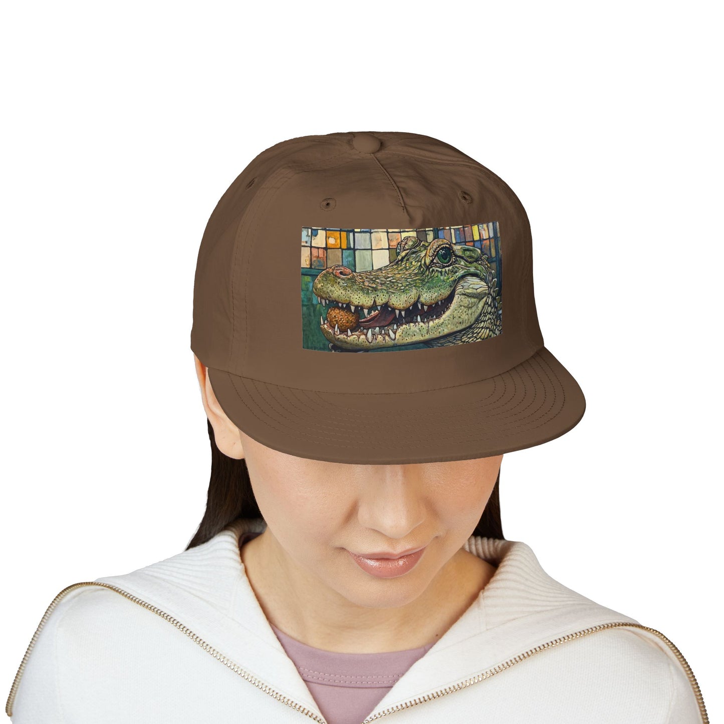 Alligator Bites Surf Cap, Beach Hat, Summer Accessory, Cute Gift, Outdoor Recreation, Unique Beach Style