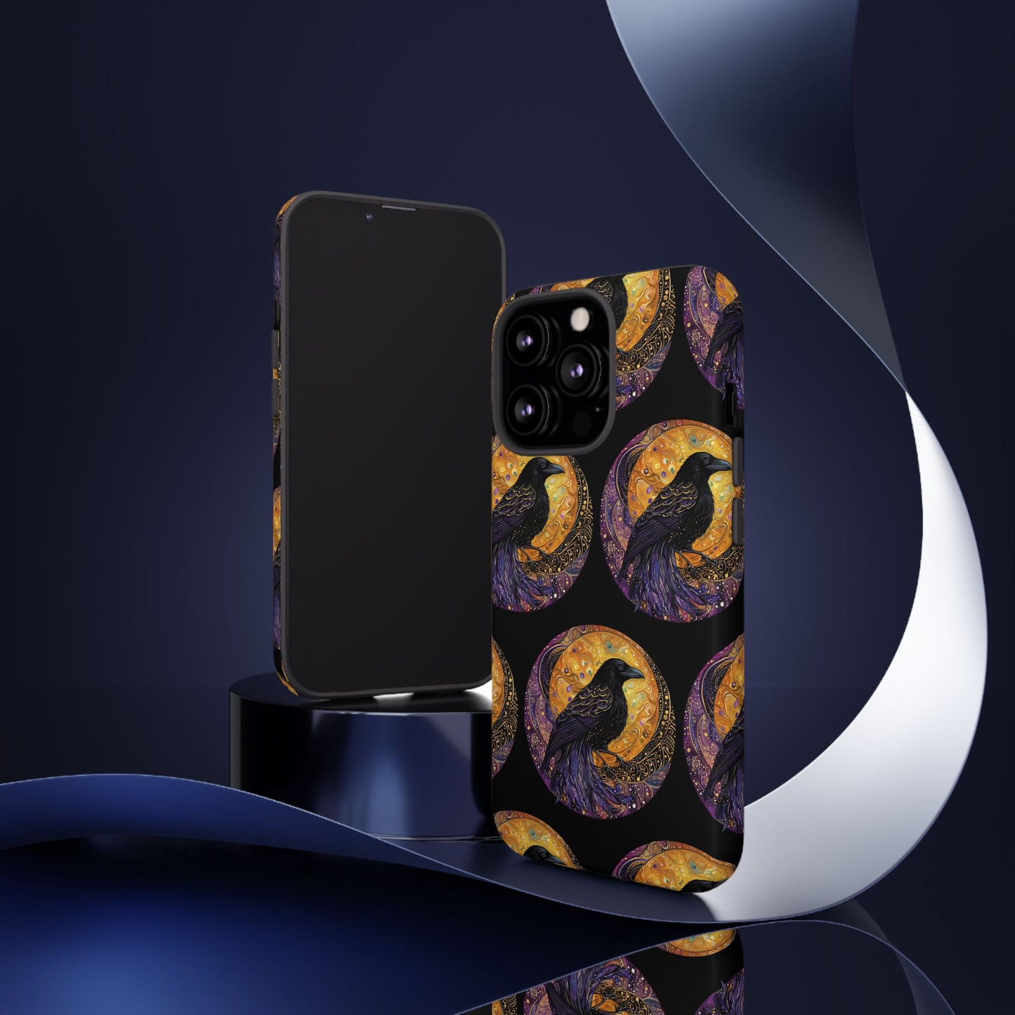 Raven Celestial Phone Case, Astrological Gift, Bird Lover Accessory, Tough Phone Cover, Gothic Aesthetic, Halloween Tech Decor