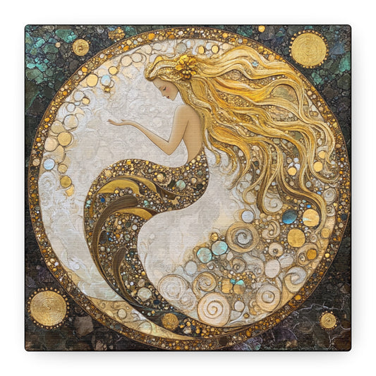 Artistic Mermaid Canvas Wall Art, Coastal Decor, Beach House Wall Art, Home Decoration, Unique Gift for Sea Lovers